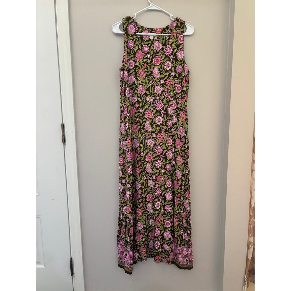 J. Jill floral sleeveless empire waist maxi dress size M